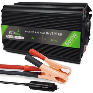 EcoLine - Omvormer 12V Naar 220V / 230V - 600w / 1200w Vermogen - Gemodificeerde Sinus - Spanningomvormer