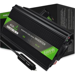 EcoLine - Omvormer 12V Naar 220V / 230V - 600w / 1200w Vermogen - Gemodificeerde Sinus - Spanningomvormer