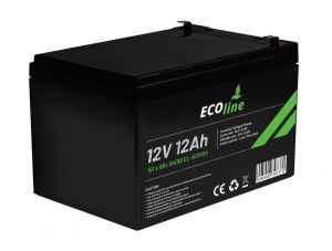 EcoLine - Batería AGM 12V - 12AH VRLA - 151 x 98x 94(98) - Batería de ciclo profundo