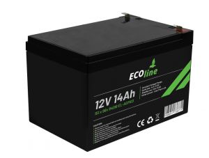 EcoLine - Batería AGM 12V - 14AH VRLA - 151 x 98x 94(98) - Batería de ciclo profundo