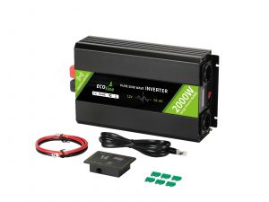 EcoLine - Inversor 12V a 220V/230V - Potencia 2000w - Onda senoidal pura - Convertidor de tensión