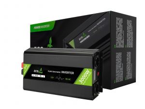 EcoLine - Inversor 12V a 220V/230V - Potencia 3000w - Onda senoidal pura - Convertidor de tensión