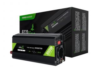 EcoLine - Inversor 12V a 220V/230V - Potencia 300w - Onda senoidal pura - Convertidor de tensión