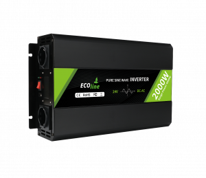 EcoLine - Inversor 24V a 220V/230V - Potencia 2000w - Onda senoidal pura - Convertidor de tensión