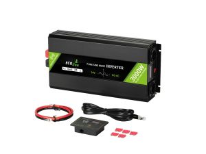 EcoLine - Omvormer 24V Naar 220V/230V - 3000w Vermogen - Zuivere sinus - Spanningomvormer - Remote Controlled