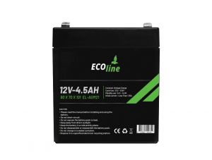 EcoLine - Batería AGM 12V 4.5AH - 4500mAh VRLA - 90 x 70 x 101 - Batería de ciclo profundo