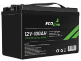 EcoLine - Batería AGM 12V 100AH - 100000mAh VRLA - 330 x 171 x 217 - Batería de ciclo profundo