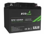 EcoLine - Batería AGM 12V 40AH - 40000mAh VRLA - 197 x 165 x 175 - Batería de ciclo profundo